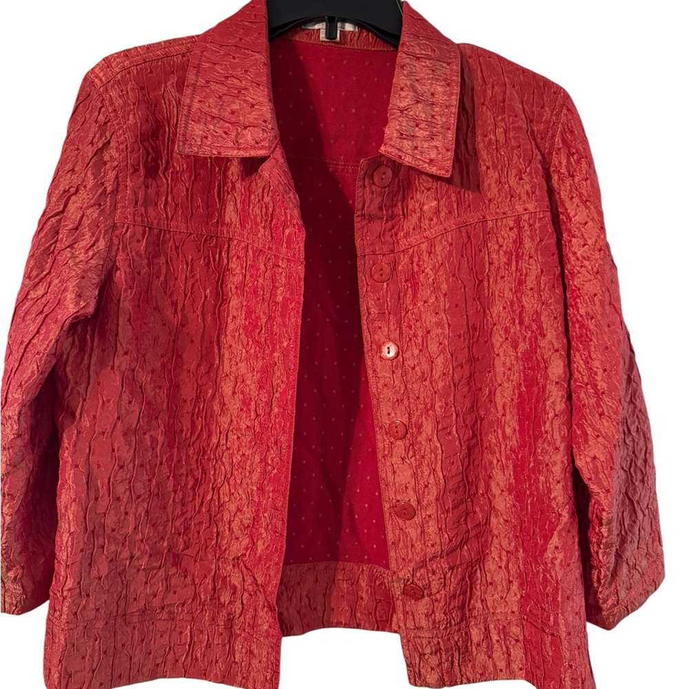 TNA Vibrant Red Crinkle Jacket